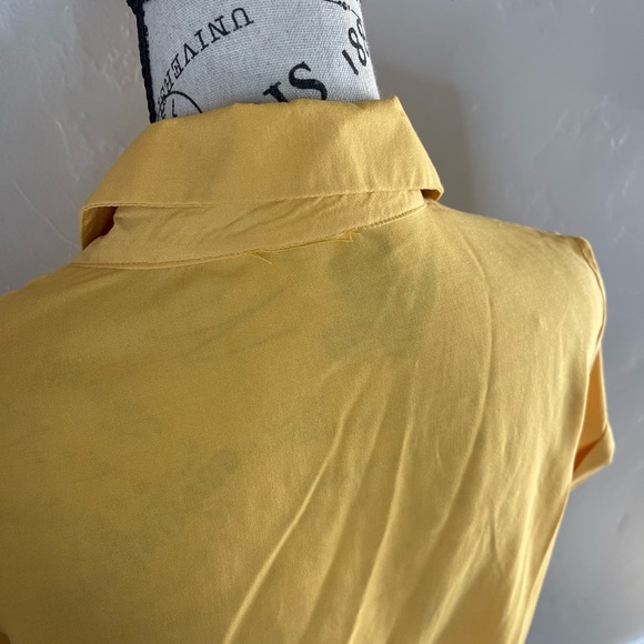NWT Justify medium collared mustard button down dress, tie waist and pockets! - Picture 12 of 14